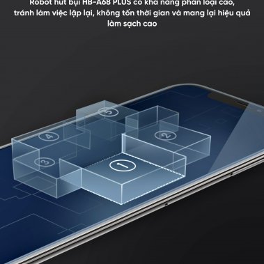 ROBOT HÚT BỤI TỰ ĐỔ RÁC HUBERT HB-A68 PLUS TRẮNG / ĐEN
