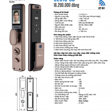 Khóa thông minh nhận diện khuôn mặt Face ID-3D Demax SL916 CB