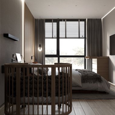 NỘI THẤT CĂN HỘ 50m² TONE XÁM KẾT HỢP VÂN GỖ