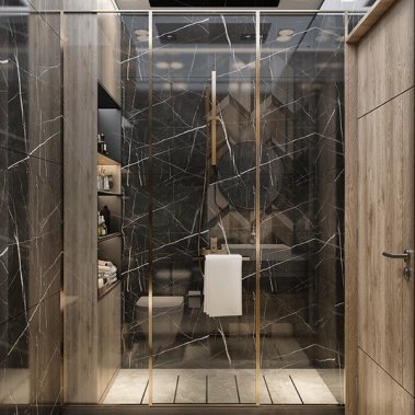 NỘI THẤT PHÒNG NGỦ 70 - GỖ MDF PHỦ MELAMINE MÀU XÁM KẾT HỢP CÁNH KÍNH