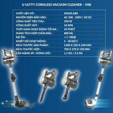 Máy Hút Bụi Và Lau Nhà U-Ultty V08 6in1