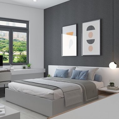 NỘI THẤT NHÀ PHỐ 02 - PHONG CÁCH HIỆN ĐẠI TONE TRẮNG XÁM KẾT HỢP VÂN GỖ