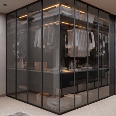 NỘI THẤT PHÒNG NGỦ 68 - GỖ MDF CHỐNG ẨM PHỦ MELAMINE MÀU XÁM KẾT HỢP VÂN GỖ