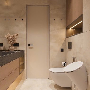 NỘI THẤT CĂN HỘ 37 - CĂN HỘ 2 PHÒNG NGỦ TONE MÀU XÁM KẾT HỢP VÂN GỖ VÀ BE