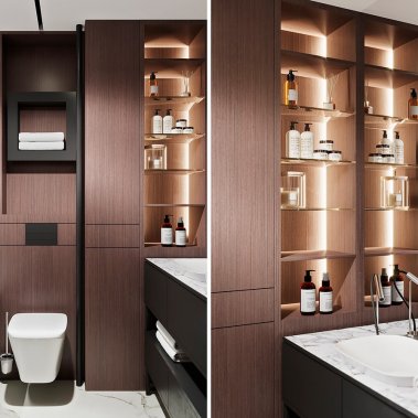 NỘI THẤT CĂN HỘ 58m² PHONG CÁCH HIỆN ĐẠI TONE NÂU