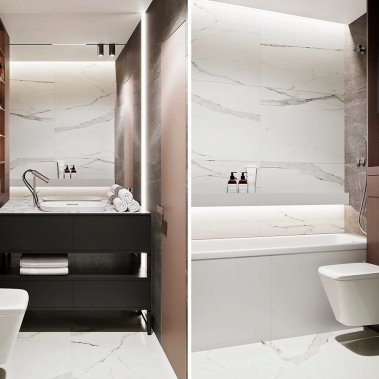 NỘI THẤT CĂN HỘ 58m² PHONG CÁCH HIỆN ĐẠI TONE NÂU