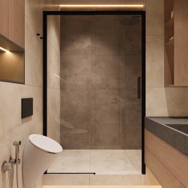 NỘI THẤT CĂN HỘ 37 - CĂN HỘ 2 PHÒNG NGỦ TONE MÀU XÁM KẾT HỢP VÂN GỖ VÀ BE