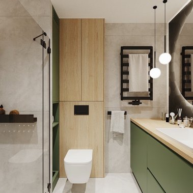 NỘI THẤT PHÒNG NGỦ 27 - PHONG CÁCH HIỆN ĐẠI TONE MÀU XANH KẾT HỢP VÂN GỖ