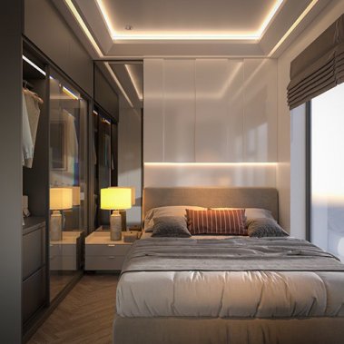 NỘI THẤT CĂN HỘ 19 - NỘI THẤT CĂN HỘ HIỆN ĐẠI MÀU TRẮNG PHỐI XÁM