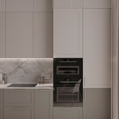 TỦ BẾP 137 GỖ MDF CÁNH PANEL KẾT HỢP MELAMINE