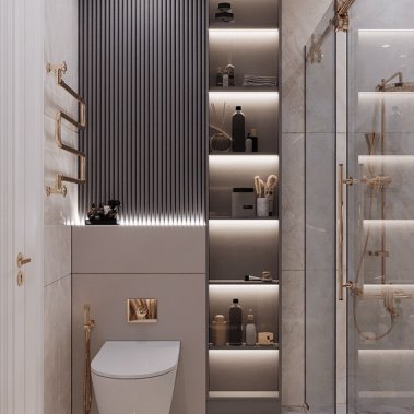 NỘI THẤT PHÒNG TẮM 08 - NHỰA PVC PHỦ MELAMINE MÀU XÁM