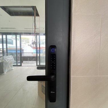 Khóa vân tay chống nước cửa nhôm xingfa, cửa sắt DEMAX EL101 BL