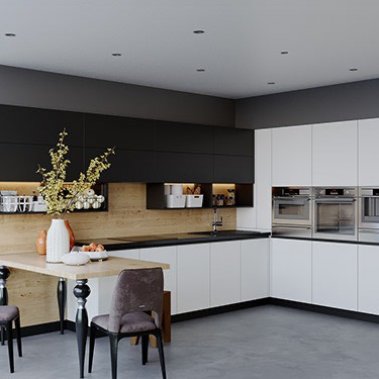 TỦ BẾP 155 - GỖ MDF CHỐNG ẨM PHỦ MELAMINE