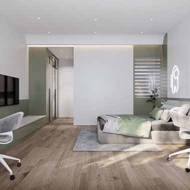 NỘI THẤT PHÒNG NGỦ 33 - PHONG CÁCH HIỆN ĐẠI TONE MÀU TRẮNG XANH