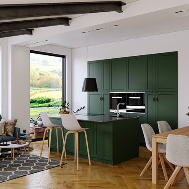 TỦ BẾP 160 - GỖ MDF CHỐNG ẨM CHẠY PANEL SƠN MÀU XANH