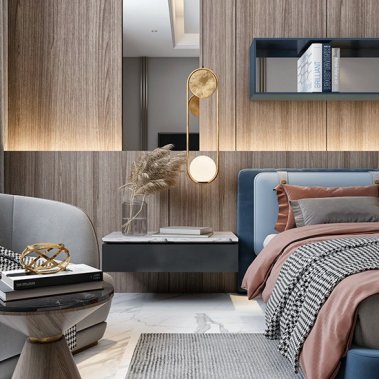 NỘI THẤT PHÒNG NGỦ 69 - GỖ MDF CHỐNG ẨM PHỦ MELAMINE VÂN GỖ