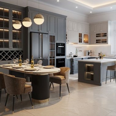 TỦ BẾP 62 - TỦ BẾP GỖ MDF CÁNH PANEL