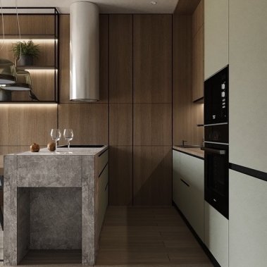 NỘI THẤT CĂN HỘ 50m² TONE XÁM KẾT HỢP VÂN GỖ