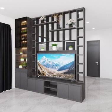 NỘI THẤT PHÒNG KHÁCH 18 - GỖ MDF PHỦ MELAMINE MÀU XÁM