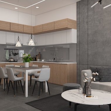 NỘI THẤT NHÀ PHỐ 02 - PHONG CÁCH HIỆN ĐẠI TONE TRẮNG XÁM KẾT HỢP VÂN GỖ