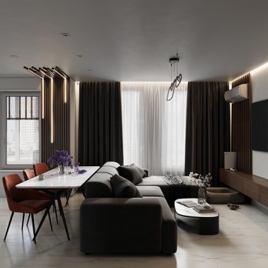 NỘI THẤT CĂN HỘ 34 - GỖ MDF PHỦ MELAMINE TONE XÁM KẾT HỢP VÂN GỖ