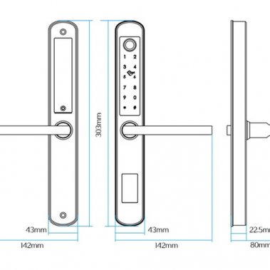 Khoá vân tay cửa nhôm, cửa đố nhỏ Laffer XF19
