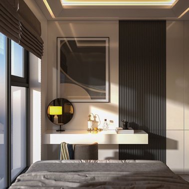 NỘI THẤT CĂN HỘ 19 - NỘI THẤT CĂN HỘ HIỆN ĐẠI MÀU TRẮNG PHỐI XÁM