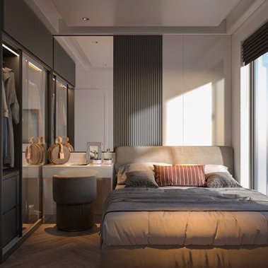 NỘI THẤT CĂN HỘ 19 - NỘI THẤT CĂN HỘ HIỆN ĐẠI MÀU TRẮNG PHỐI XÁM