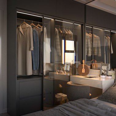 NỘI THẤT CĂN HỘ 19 - NỘI THẤT CĂN HỘ HIỆN ĐẠI MÀU TRẮNG PHỐI XÁM