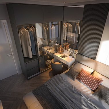 NỘI THẤT CĂN HỘ 19 - NỘI THẤT CĂN HỘ HIỆN ĐẠI MÀU TRẮNG PHỐI XÁM