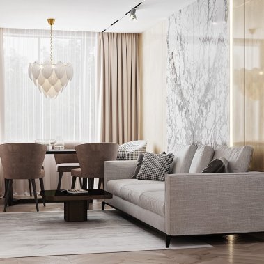 NỘI THẤT CĂN HỘ 58m² PHONG CÁCH HIỆN ĐẠI TONE NÂU