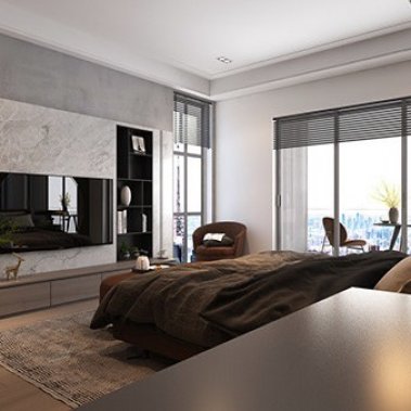 NỘI THẤT PHÒNG NGỦ 42 - PHONG CÁCH HIỆN ĐẠI, TONE MÀU XÁM