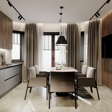 TỦ BẾP 139 LAMINATE TONE XÁM PHỐI GỖ