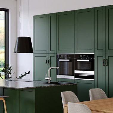 TỦ BẾP 160 - GỖ MDF CHỐNG ẨM CHẠY PANEL SƠN MÀU XANH