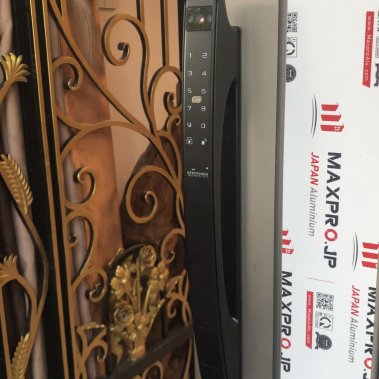 Khóa cửa nhôm xingfa nhận diện khuôn mặt Face ID 3D Demax EL902 BL APP WIFI (Màu đen)