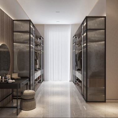 NỘI THẤT PHÒNG NGỦ 71 - GỖ MDF CHỐNG ẨM PHỦ MELAMINE KẾT HỢP CÁNH KÍNH