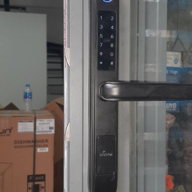 Khóa vân tay chống nước cửa nhôm xingfa, cửa sắt DEMAX EL101 BL