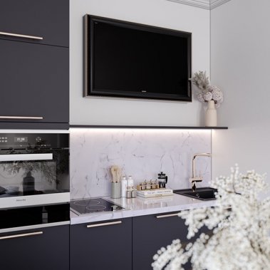 TỦ BẾP 148 - GỖ MDF CHỐNG ẨM PHỦ MELAMINE MÀU XÁM