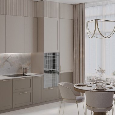 TỦ BẾP 137 GỖ MDF CÁNH PANEL KẾT HỢP MELAMINE