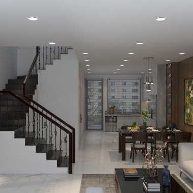 NỘI THẤT NHÀ PHỐ DIỆN TÍCH 6m x 20m - PHONG CÁCH HIỆN ĐẠI