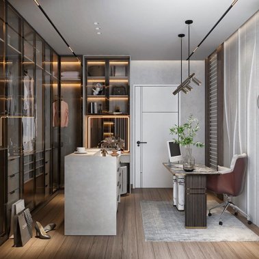 NỘI THẤT PHÒNG NGỦ 67 - GỖ MDF CHỐNG ẨM PHỦ MELAMINE KẾT HỢP CÁNH KÍNH