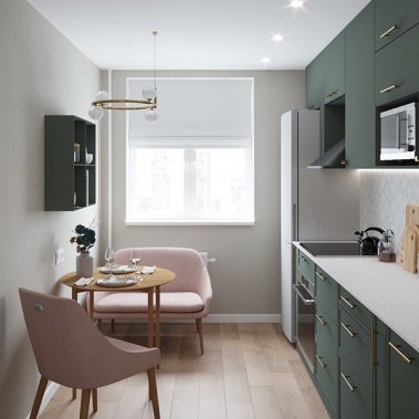 TỦ BẾP 135 GỖ MDF TONE XÁM XANH