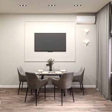 TỦ BẾP 130 LAMINATE CÁNH PANEL TONE XANH TRẮNG