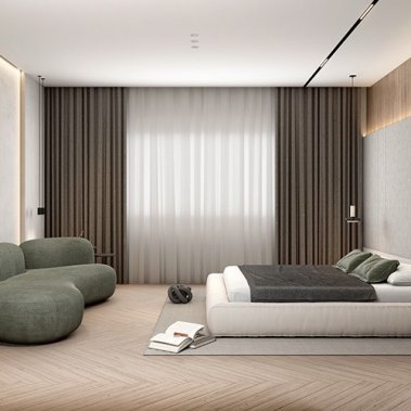 NỘI THẤT PHÒNG NGỦ 68 - GỖ MDF CHỐNG ẨM PHỦ MELAMINE MÀU XÁM KẾT HỢP VÂN GỖ