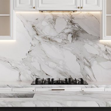 TỦ BẾP 124 BÀN ĐẢO TONE TRẮNG ĐEN