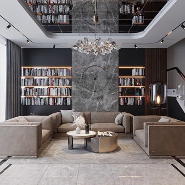 NỘI THẤT PHÒNG KHÁCH 33 - TONE MÀU XÁM