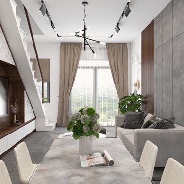 NỘI THẤT NHÀ PHỐ 02 - PHONG CÁCH HIỆN ĐẠI TONE TRẮNG XÁM KẾT HỢP VÂN GỖ