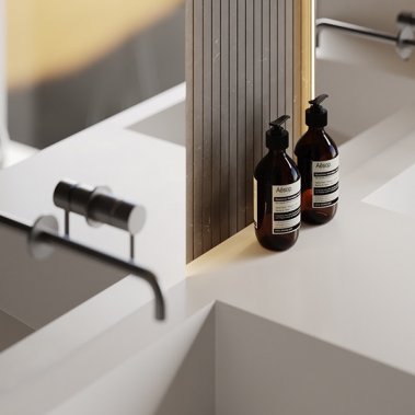 NỘI THẤT PHÒNG TẮM 03 - NHỰA PCV PHỦ MELAMINE MÀU XÁM