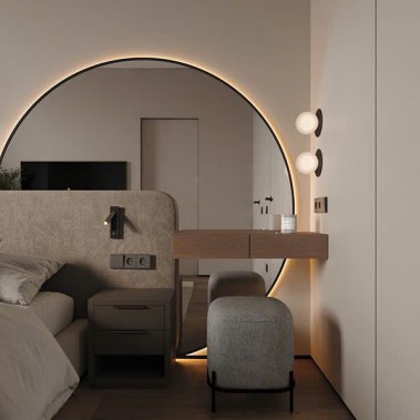 NỘI THẤT CĂN HỘ 37 - CĂN HỘ 2 PHÒNG NGỦ TONE MÀU XÁM KẾT HỢP VÂN GỖ VÀ BE