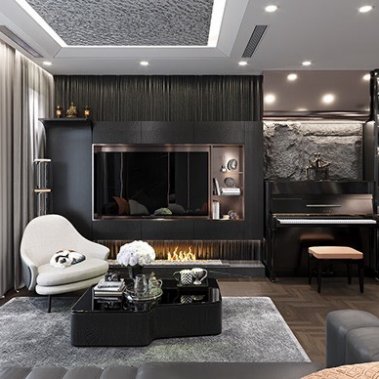 NỘI THẤT PHÒNG KHÁCH 30 - PHONG CÁCH HIỆN ĐẠI TONE MÀU XÁM